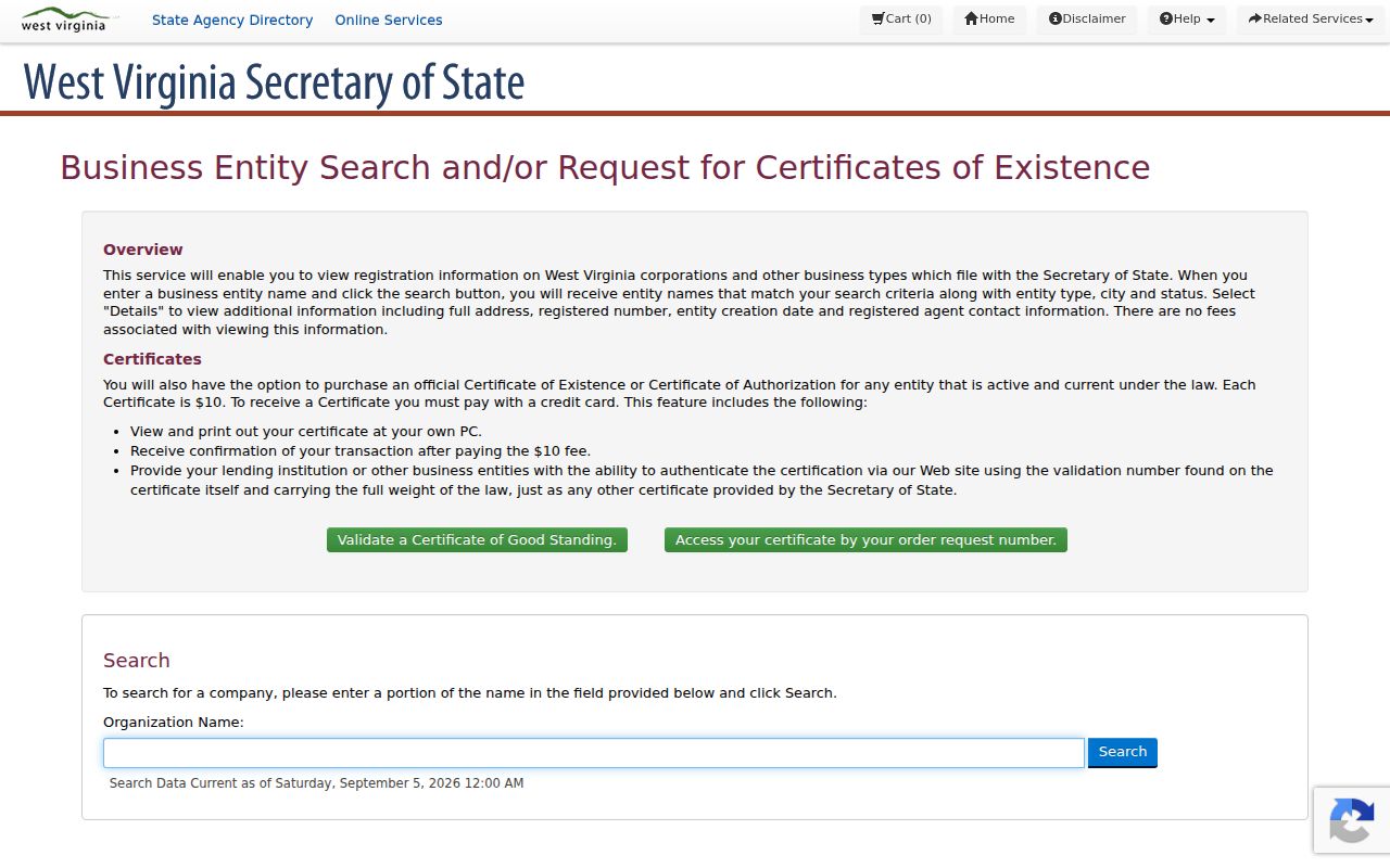 West Virginia business record source for a Monongalia County resident lookup